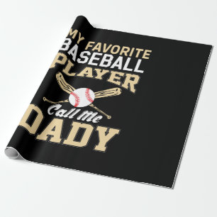 Papel De Regalo Jugador de béisbol del Día del Padre me llama papá