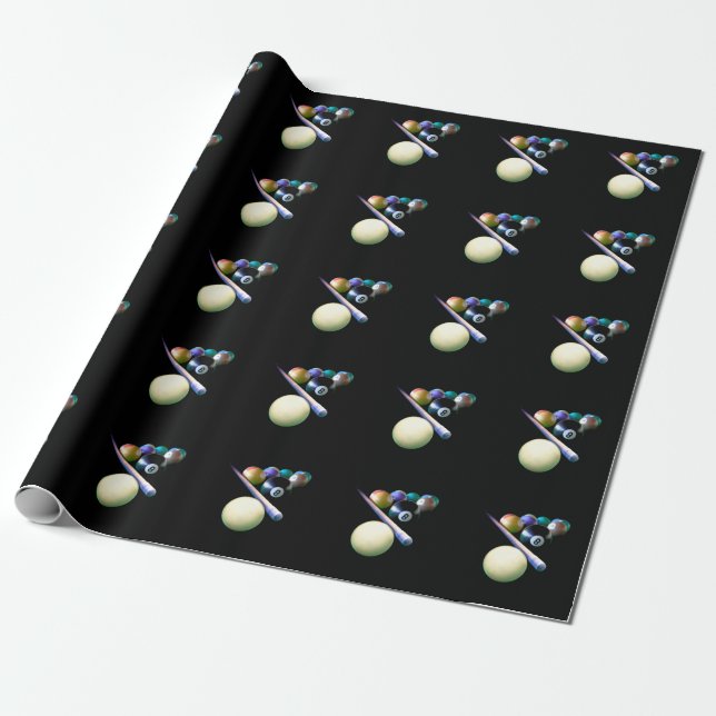 Papel De Regalo Jugador de billar Billiard Balls Cue Snooker (Desenrollado)