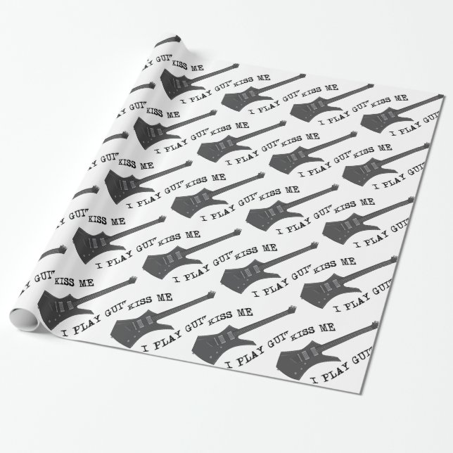 Papel De Regalo Jugador de guitarra Kiss Me (Desenrollado)