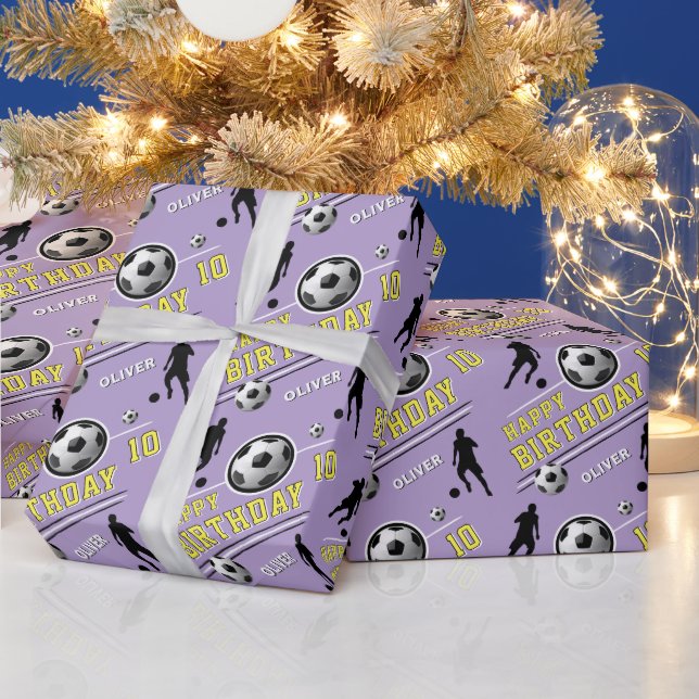 Papel De Regalo Jugador de la moderna pelota de fútbol cumpleaños (Vacaciones)