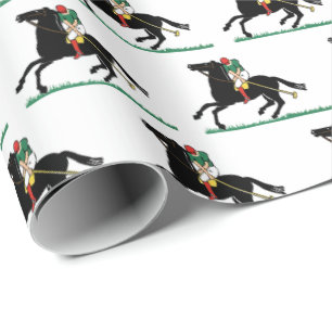 Papel De Regalo Jugador de Polo Antiguo sobre Poni