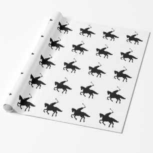 Papel De Regalo Jugador de polo y caballo