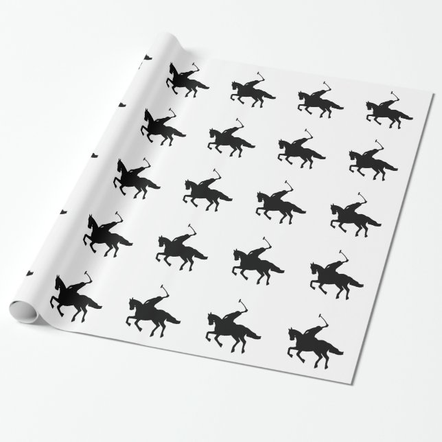 Papel De Regalo Jugador de polo y caballo (Desenrollado)