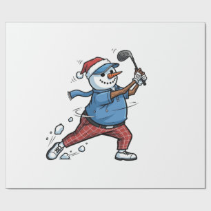 Papel De Regalo Jugador de Tenis Muñeco de Nieve Navidad 2026 Fie