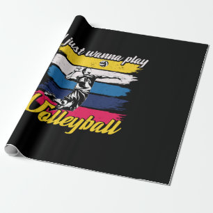 Papel De Regalo Jugador de Voleibol   Solo Quiero Jugar Voleibol