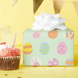Papel De Regalo Jugador Pastel Huevos de Pascua y Bunnies Primaver