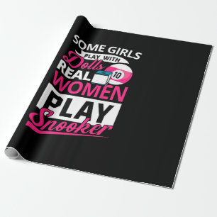 Papel De Regalo Jugadora de Billar   Mujeres Reales Juegan Snooker