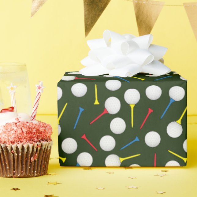 Papel De Regalo Jugando Golf Bolas y Salidas Golfista (Fiesta de cumpleaños )