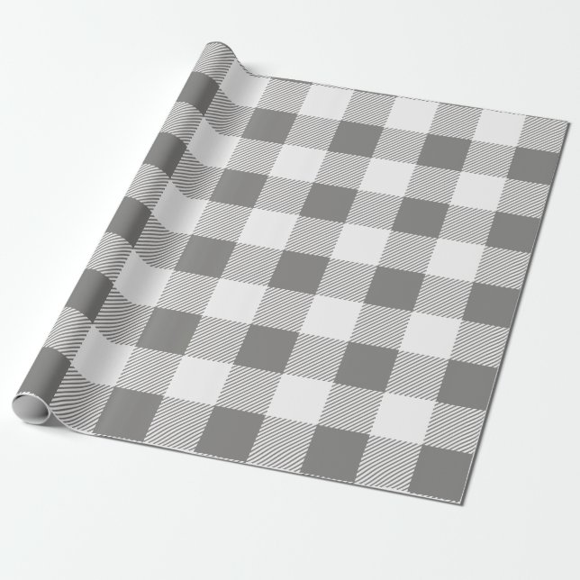 Papel De Regalo Juguete de búfalo gris y blanco (Desenrollado)