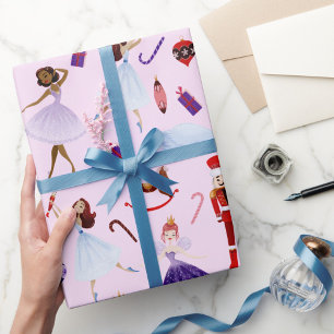Papel De Regalo Juguetes Cascanueces Bailarinas Cisnes Caramelos d