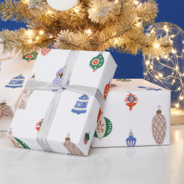 Papel De Regalo Juguetes de árbol de Navidad retro