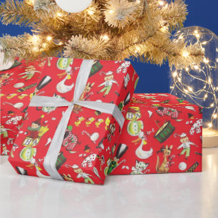 Papel De Regalo Juguetes de navidad vintage batan a soldado en caj