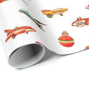 Papel De Regalo Juguetes de viaje espaciales de Navidad