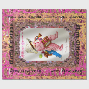 Papel De Regalo Juguetes del Victorian de Santa IV