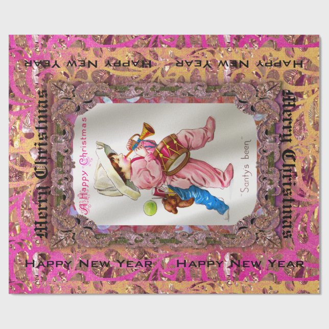 Papel De Regalo Juguetes del Victorian de Santa IV (Superficie plana)