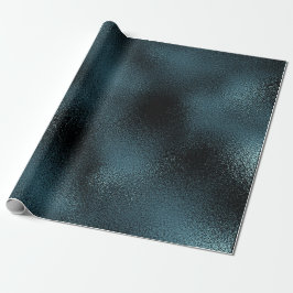 Papel De Regalo Jungla acuática Verde azulada Azul Glam Negro bril