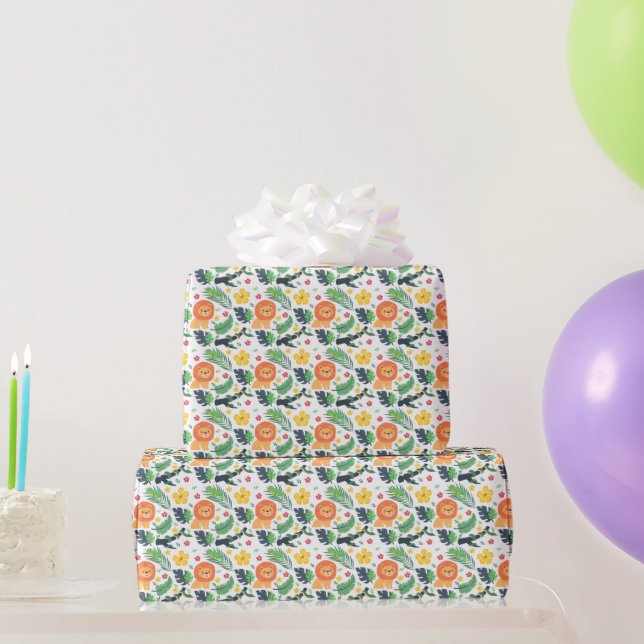 Papel De Regalo Jungle Safari Baby Shower (Regalos de fiesta)