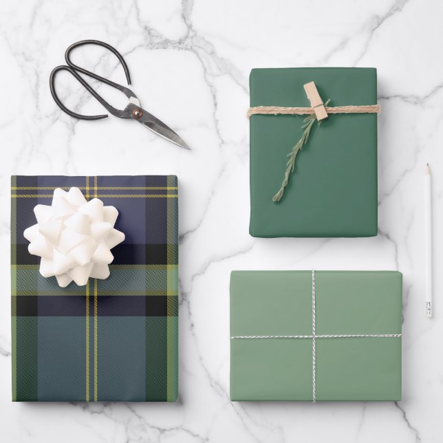 Papel de regalo Juniper & Mint Hoja plana juego de (Anverso)