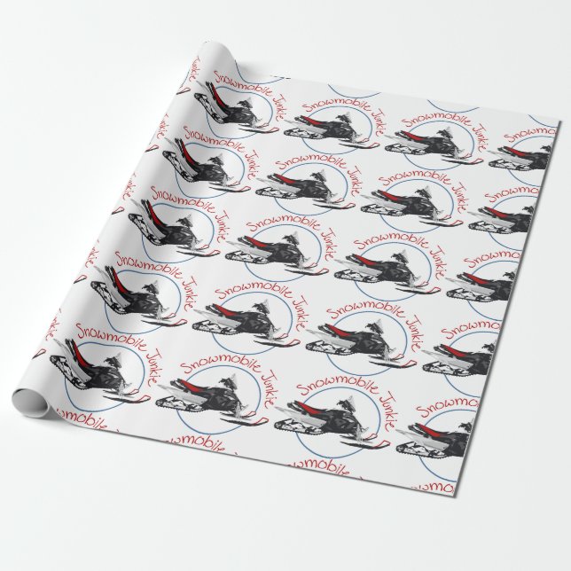 Papel De Regalo Junkie para motos de nieve (Desenrollado)