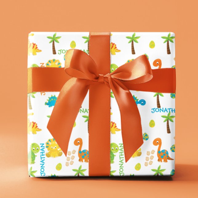 Papel De Regalo Jurásico de Dinosaurio Bebé Personalizado (Subido por el creador)