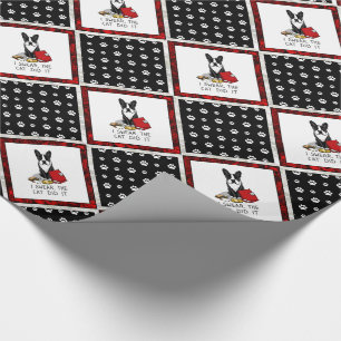 Papel De Regalo Juro, el gato lo hizo Boston Terrier (negro)