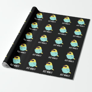 Papel De Regalo Just Wing It Funny Bird Pun Dark BG