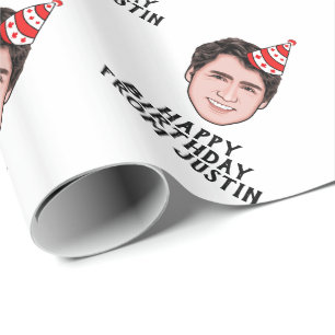 PAPEL DE REGALO JUSTIN TRUDEAU CUMPLEAÑOS