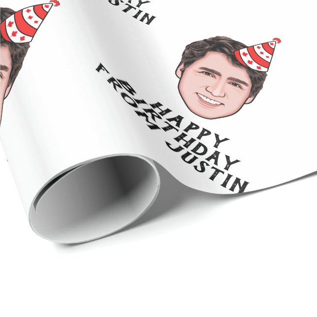 PAPEL DE REGALO JUSTIN TRUDEAU CUMPLEAÑOS (Esquina del rollo)