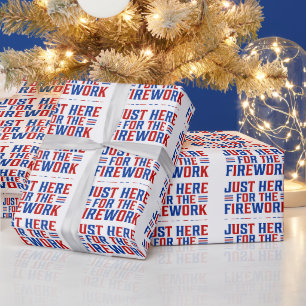Papel De Regalo Justo Aquí Para Los Fuegos Artificiales Divertidos