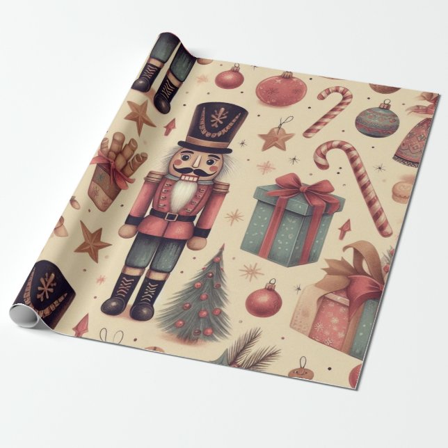 Papel De Regalo Kadopapier kerst notenkraker (Desenrollado)