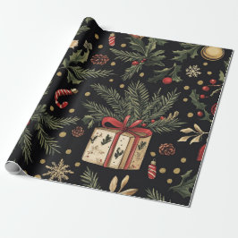 Papel De Regalo Kadopapier kerst zwart
