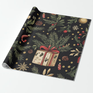 Papel De Regalo Kadopapier kerst zwart