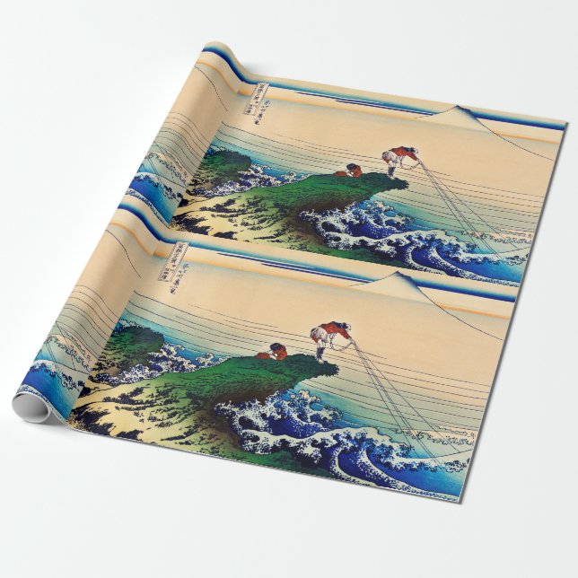 Papel De Regalo Kajikazawa, provincia de Kai, por Katsushika Hokus (Desenrollado)
