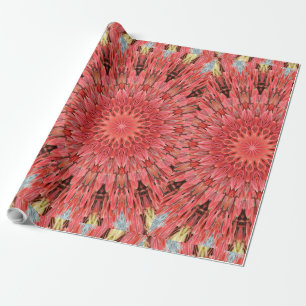 Papel De Regalo Kaleidoscope Diseño Rojo floral