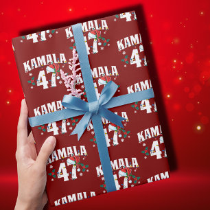 Papel De Regalo Kamala Harris 47 presidente Feliz Navidad Santa