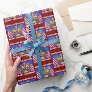 Papel De Regalo Kamala Harris Merry Christmas Red