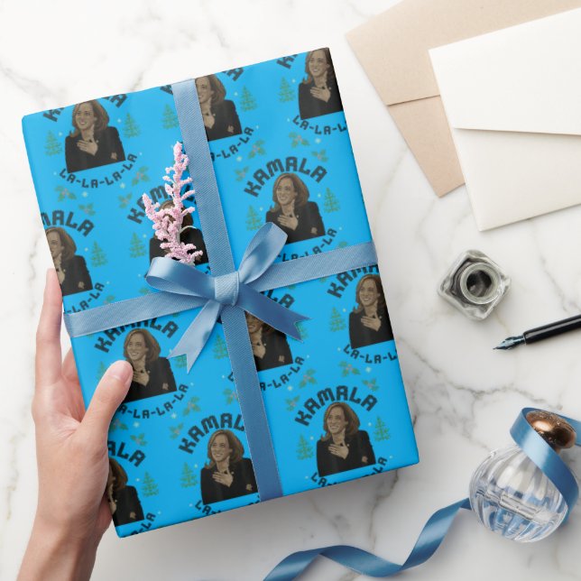 Papel De Regalo Kamala Harris Navidades Blue (Regalar)