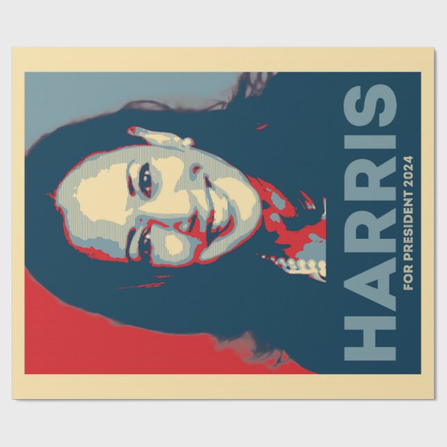 Papel De Regalo Kamala Harris Por La Presidencia 2024 - Esperanza (Superficie plana)