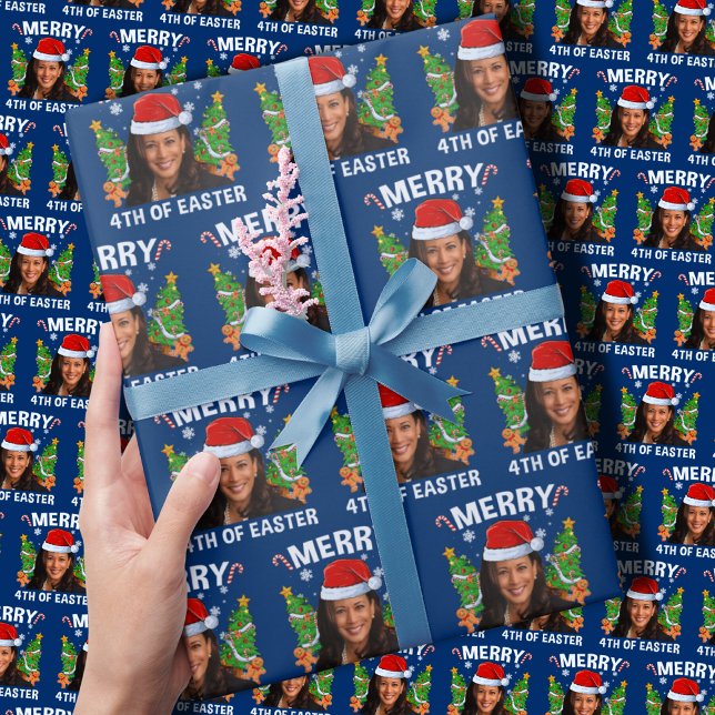 Papel De Regalo Kamala Harris Xsmas Santa Hat 4 De Pascua (Subido por el creador)
