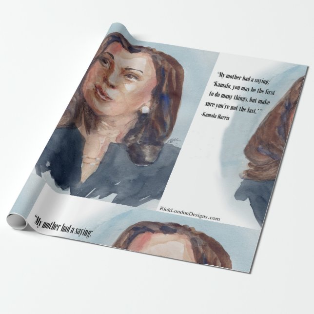 Papel De Regalo Kamala Harris y presupuesto (Desenrollado)