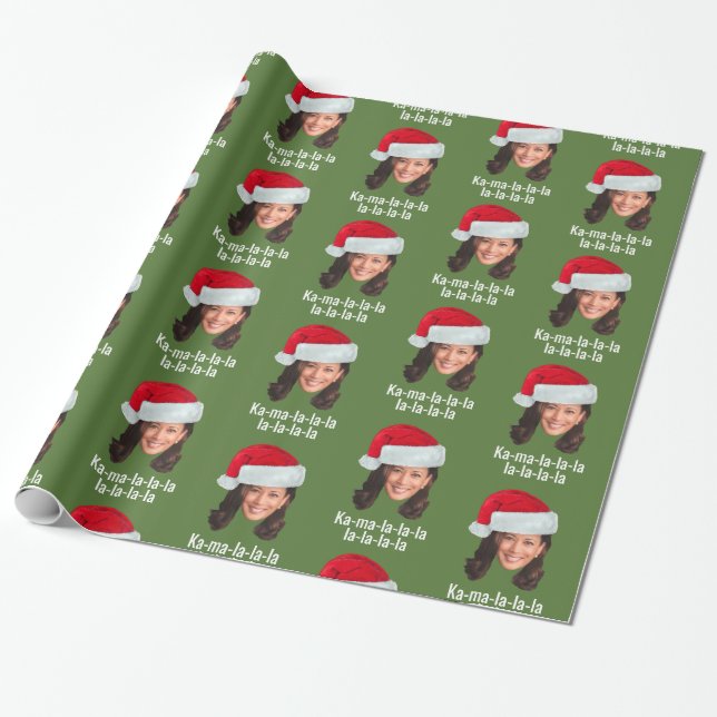 Papel De Regalo Kamala Santa Hat - Biden Harris 2020 vacaciones di (Desenrollado)