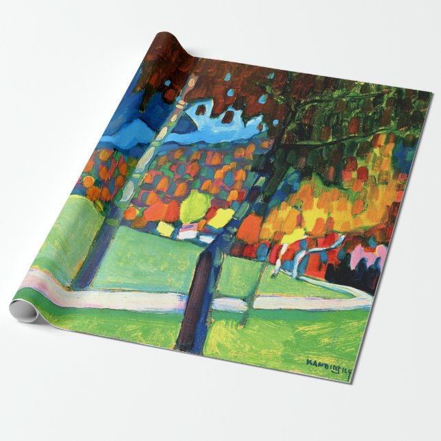 Papel De Regalo Kandinsky - Estudio de otoño en Oberau (Desenrollado)