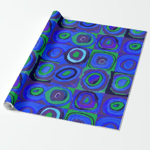 Papel De Regalo Kandinsky Farbstudie Blue Quadrate Square Circle 