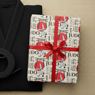 Papel De Regalo Kanji de Judo, Judoka, patrón de puertas Torii
