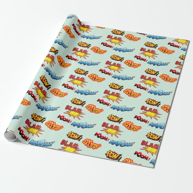 Papel De Regalo ¡Kapow! ¡Blam! ¡Pum! ¡Aaagh! (Desenrollado)