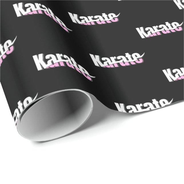 Papel De Regalo Karate Martial Arts Girly Pink (Esquina del rollo)