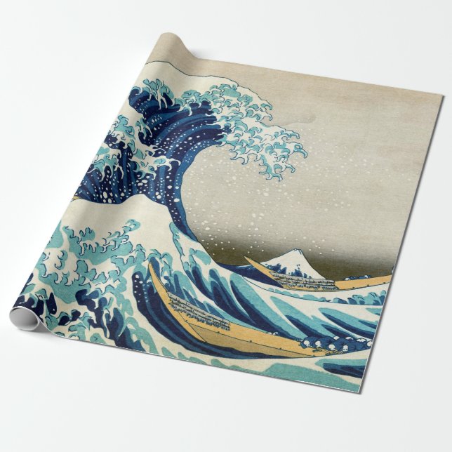 Papel De Regalo Katsushika Hokusai - La gran ola de Kanagawa (Desenrollado)