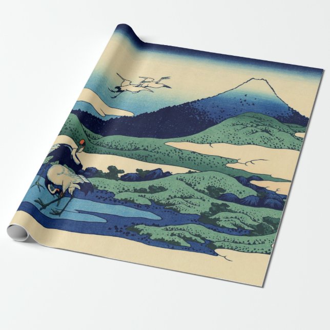 Papel De Regalo Katsushika Hokusai - Umegawa en la provincia de Sa (Desenrollado)