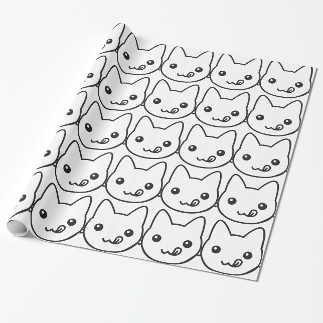 Papel De Regalo Kawaii Cat (Desenrollado)