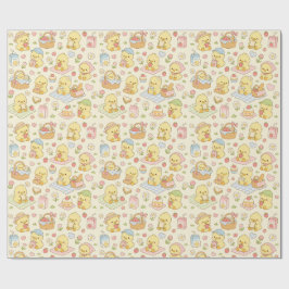Papel De Regalo Kawaii Chicken Picnic Pattern Wrapping Paper